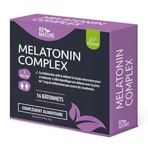 Melatonin Complex – Mélatonine 16 sticks – 1,8 mg de mélatonine – Élimine l’insomnie et les problèmes de sommeil – Avec de la camomille et de la passiflore – Sommeil profond – 1 par jour