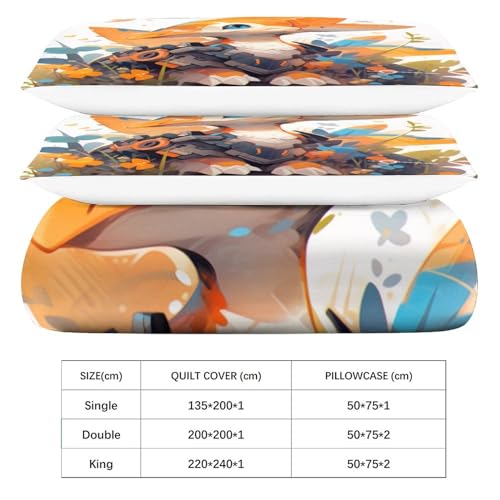 Linge de lit ptérodactyle 3D en microfibre premium douce avec fermeture éclair - 6
