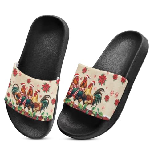 Image of Unisex Slides for Girls Boys Comfortable Slippers Slides Non-slip Shower Shoes House Fashion Thick for Indoor & Outdoor Gifts