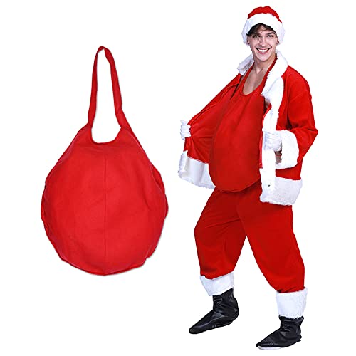 EraSpooky Accessoire de ventre de père noël faux ventre rembourré rouge Costume de noël pour hommes adultes