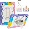 Funda compatible con Honor Pad X9a 2025 de 11.5 pulgadas para niños, cubierta antichoque, carcasa resistente de protección reforzada, soporte elástico multiángulo, correa de mano giratoria ajustable y correa de hombro (rosa) 2