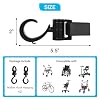 Walker Hook Hanging, 360 Rotating Stroller Clip for Rollators, Wheelchairs, Crutches - Lightweight Hooks for Elderly & Disabled, 2 Pcs