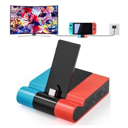 Switch TV-docka, Tendak vikbar laddningsstation för Nintendo Switch, bärbar typ C switch dockningsstation laddningsstativ med HDMI-adapter och USB 3.0-port