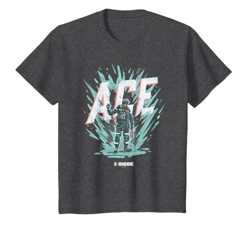 Six Siege ACE Officially Licensed T-Shirt, Youth, Dark Heather Grey, 3T