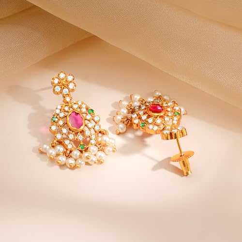 Image of Rubans Choker Set Gold Plated Kundan Traditional Jewellery Gift for Women & Girls