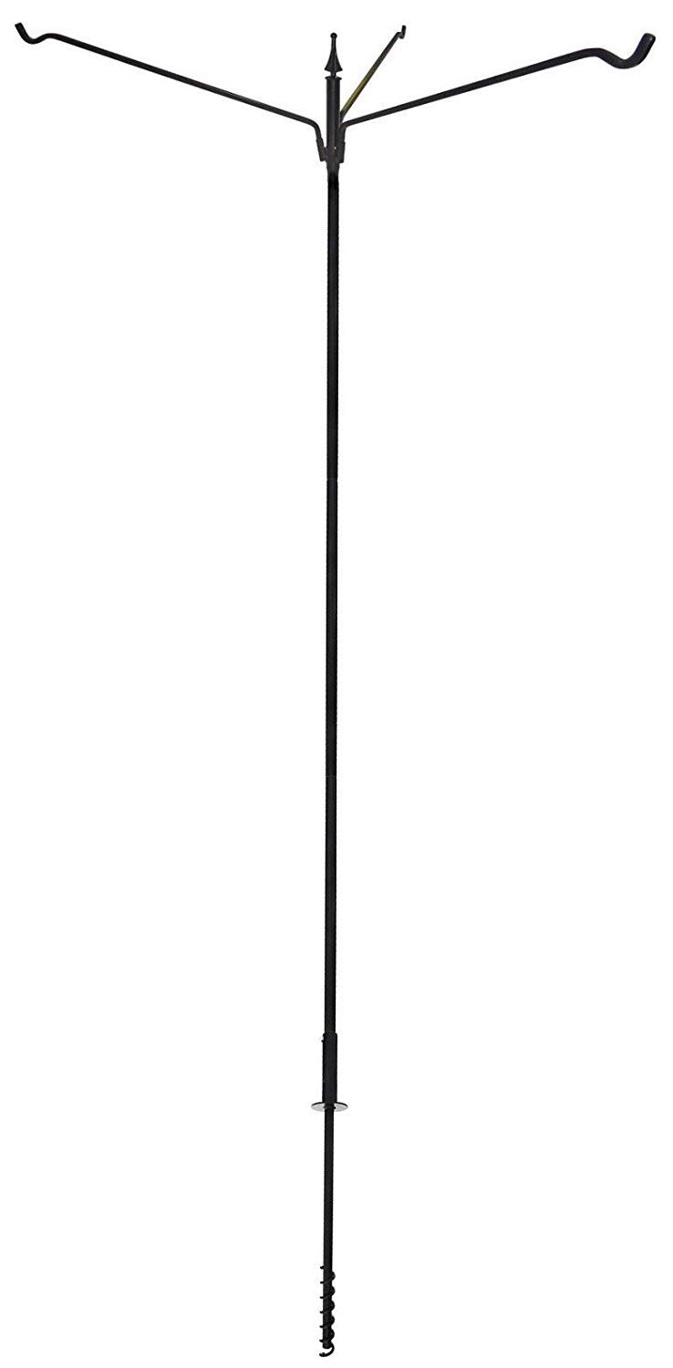 Erva Tool Heavy Duty 80" 3 Arm Bird Feeder Pole Set w/Twist in Ground Socket