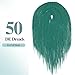 WIGER Straight Dreadlock Extensions Double Ended Hip-Hop Soft Locs Crochet Hair for Women Green DE Dreads Extensions Handmade Reggae Hair Hippie Synthetic Braiding Hair (Full Set 50 Strands, Green)