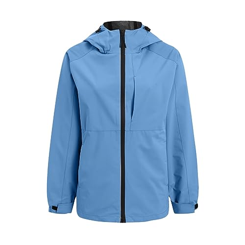 Winter Jacke Damen Wasserdichte Blau Kurz Snowboardjacke Winterjacke Schneefang Verdickt Frauen Ski Jacket Multifunktionsjacke Softshelljacke Warm Winddichte Gefüttert Schneejacke Skijacke