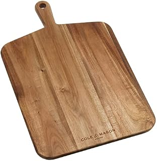 Cole & Mason H722133 Barkway Chopping Board With Handle, Wooden Board, Black (L)520 mm x (W)320 mm x (D)20 mm, Large