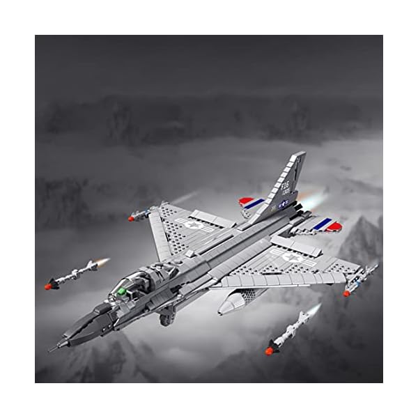 SENG Technik F-16 Fighter Modell Bausatz, 1427 Teile Kreativ Kämpfer Flugzeug Klemmbausteine Bauset Kompatibel mit Lego – Bild 3