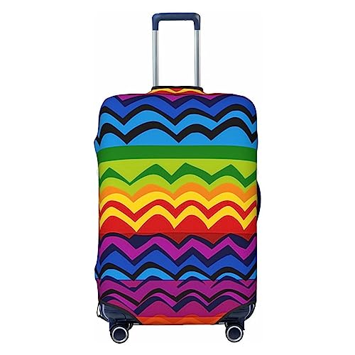Luggage Cover Gay Pride Rainbow Pattern Travel Luggage Covers Thicker Elastic Suitcase Cover Dustproof Baggage Cover Scratch-Resistant Suitcase Cover Protector Fit 18-32 Inch Luggage Medium