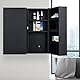 Relaxdays Medizinschrank XXL, abschließbar, 11 Fächer, Stahl, HBT: 53,5x53x19 cm, Medikamentenschrank 2-türig, anthrazit