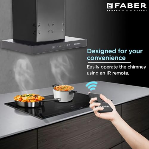 Image of Faber Cygnus 60cm 1400m /hr Autoclean Filterless T-Shape Chimney|Built-In Oil Collector|Odour Sensor|Touch & Gesture Control|12Yr Motor,5Yr Comprehensive Warranty by Faber | HOOD CYGNUS IN3DHCSCFLBK60