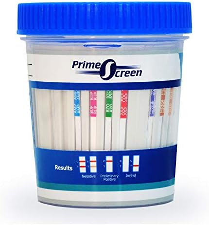 Prime Screen 14 Panel Urine Drug Test Cup - Instant Testing Marijuana (THC),OPI,AMP, BAR, BUP, BZO, COC, mAMP, MDMA, MTD, OXY, PCP, PPX, TCA - [5 Pack]