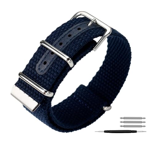 [X] 20mm 22mm VfUCiCvoh LoXvXgbv 3OVo[obNX`[ bNXɓK ZCR[vɓK Y(Blue silver buckle,20mm)