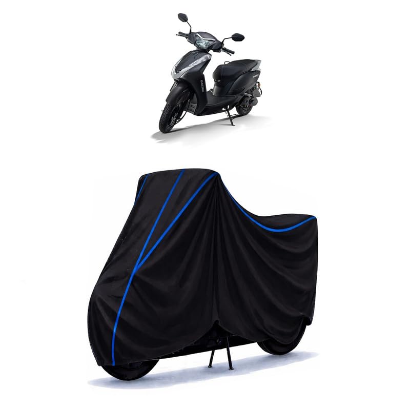 Image of Scooty Cover Water Resistant for Magnus EX | Universal Scooter & Bike Cover | Heavy Duty UV Dust, Rain & Scratch Protection Weather Indoor Outdoor | Black with Blue Piping
