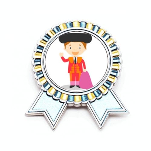 Broche torero rouge et violet Winner Award en métal taille M