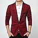 Men Casual Knit Sport Coat One Button Solid Business Suit Jackets Slim Fit Lightweight Blazer Jacket (3X-Large,Wine Red)