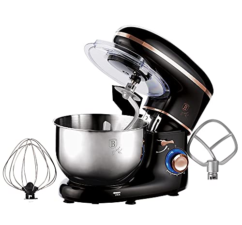 Berlinger Haus, Kitchen Processor, Black Rose Collection, 6 Speeds with Turbo Pulse Function, Easy to Clean, Easy Open/Close Function, Stainless Steel Bowl, LED Light