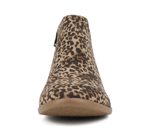 Image of Soda Women's Mug Round Toe Faux Suede Stacked Heel Western Ankle Bootie