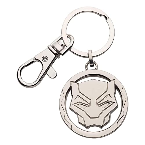 Black Panther - Llavero con logotipo de máscara plateada, plateado, talla única
