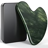 Jade Gua Sha Stein, Natürliche Jade Stein Guasha Werkzeug für Gesicht Akupunktur Therapie Triggerpunkt Behandlung (Grün)