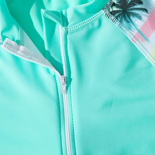 Image of Girls Rash Guard 3 Piece Swimsuit Set UPF 50+ Long Sleeve Swim Skirt Sets Size 6-12 Years