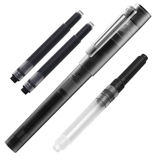 Kaco Sky Ii Fountain Pen, Extra Fine Nib With 2 Black Ink Cartridges And 1 Converter In Pp Box (Black, Extra Fine Point - Sky Ii) #TOP3