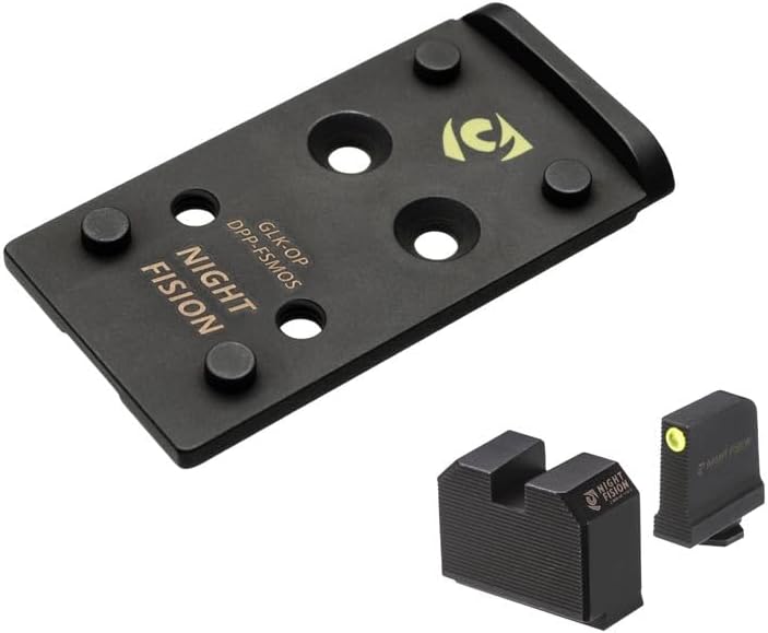 Optic Plate and Co-Witness Sight Set Compatible with Leupold DeltaPoint Pro, EOTech EFLX, Vortex Defender, Holosun SCS 320 to Glock 17/19 MOS Pistols - Add DPP Red Dot Optics to Glock MOS Pistol