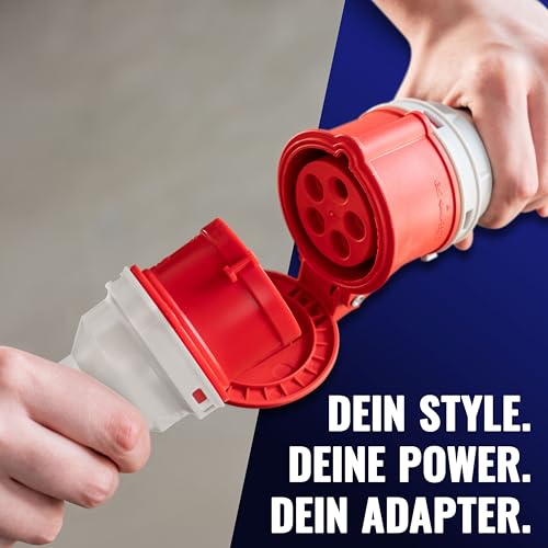 Poppstar 45cm CEE-Adapter IP44 als Elektoauto Zubehör (CEE: 16A, 5-pol/Schuko-Steckdose-Kupplung: Stecker Typ F), H07RN-F 3G2.5