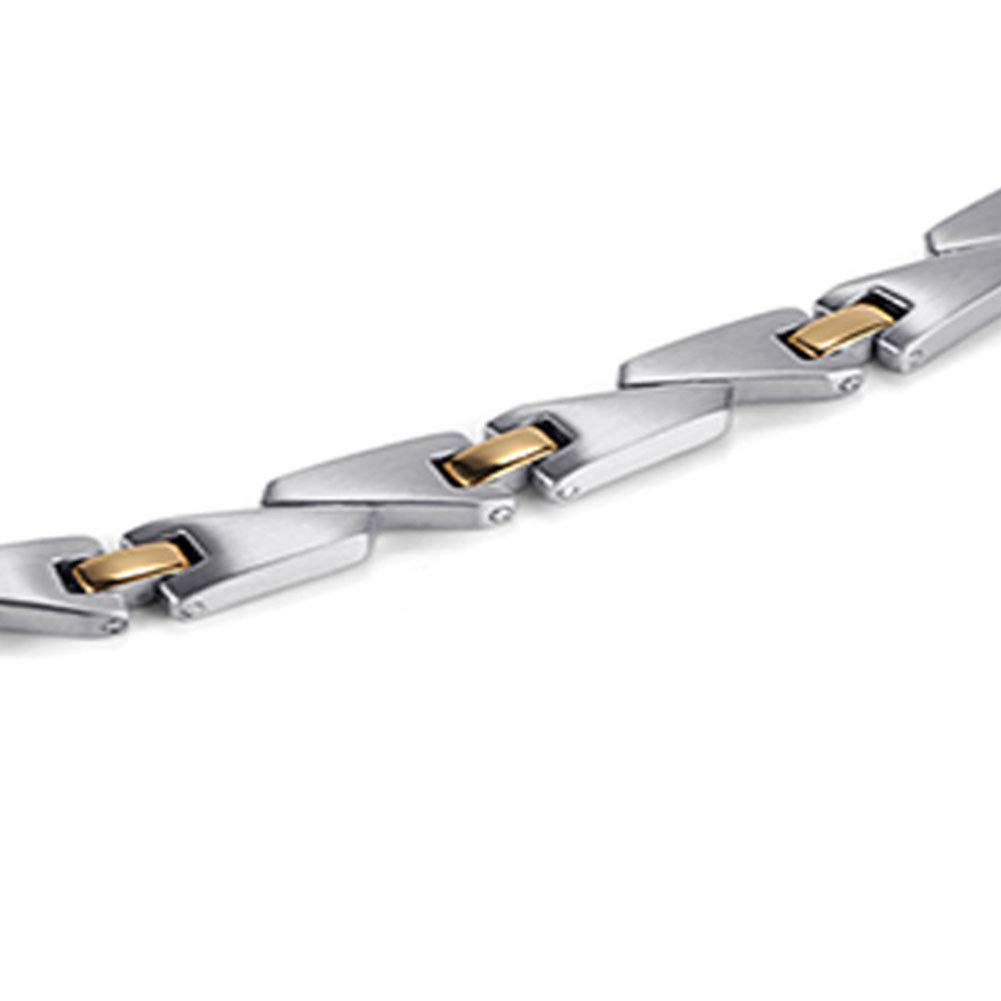 XINGYU Bracciale in Acciaio Inossidabile con Magnete Gioiello, Braccialetto in Lega di Titanio elettrolitico in Fibra di Carbonio Elemento Quattro in Uno Bracciale, Gold