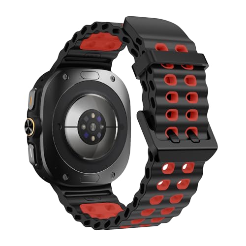Smartwatch Armband Galaxy Watch Ultra 2025 Ocean Silikonarmband Compatible with Samsung Ultra Watch Armband 47mm Weich Atmungsaktiv Sport Ersatzarmbänder for Galaxy 7 Ultra