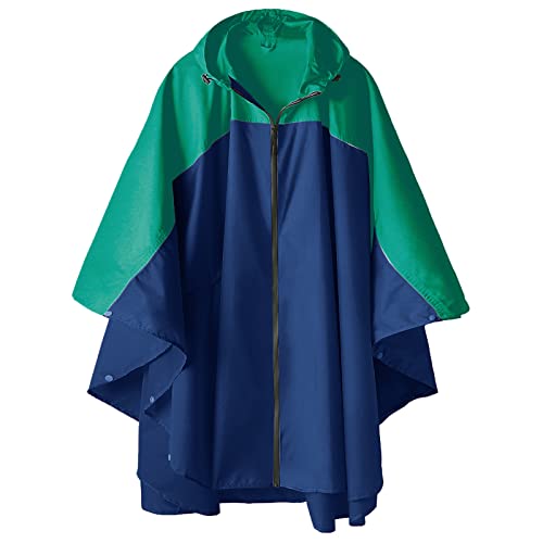 Image of SaphiRose Adult Rain Poncho Waterproof Hooded Zipper Raincoat with Pockets | OEKO-TEX Certified 100% Polyester, Lightweight Packable Storage Pouch, Heat-Sealed Seams, Quick-Dry for Outdoor Hiking