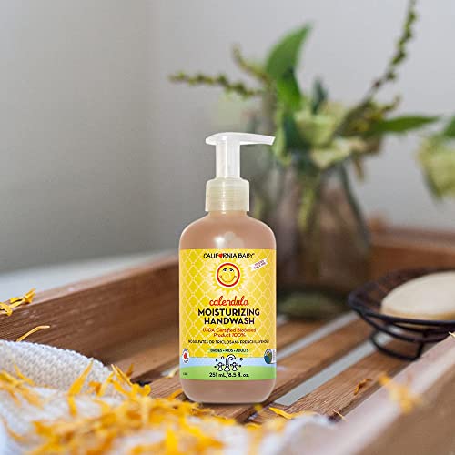 Image of California Baby Moisturizing Handwash - Light Scented Lavender & Clary Sage, Non-Drying Cleansers, Everyday Use for Sensitive Skin & Eczema, 100% Plant-Based - USDA Certified, Calendula 8.5oz