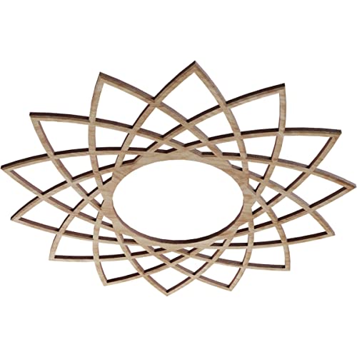 Image of Ekena Millwork 16 inchOD x 6 1 /8 inchID x 1 /4 inchT Eleanor Wood Fretwork Pierced Ceiling Medallion, Red Oak