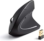 Anker 2.4G Wireless Vertical Ergonomic Optical Mouse, 800/1200 /1600 DPI, 5 Buttons for Laptop, Desktop, PC, Macbook - Black