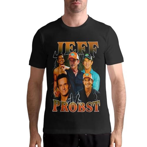 Oviekewp Jeff Host Probst Mens Shirt Short Sleeves Casual Cotton Crew Neck Tops Tee Soft Shirts Medium