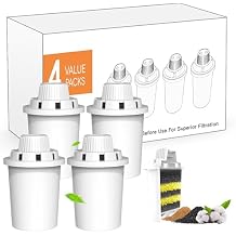 4 Packs Replacement Filters for Dog Water Fountain, Water Filter, for Stainless Steel Pet Fountain for Large Dogs- Vertical Filtration for D2223,D2322,D2340,D2341,D2419 Lasts Two Months