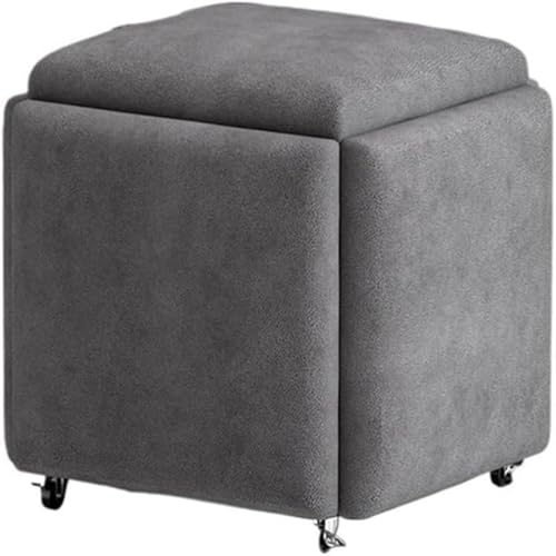 Manque de place ? Le tabouret pouf 5 en 1 gris résout votre problème