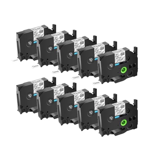 3/4/5/10pk TZ TZE 231 12mmWϑwxe[vxfoCXƌ݊̂}`J[(10PK Black on Clear)