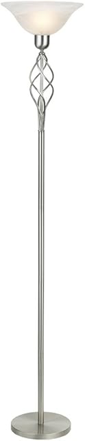 Classic Knot Twist Floor Light Uplighter Satin Chrome