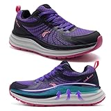 Women's Orthopedic Sports Shoes: Comfort Diabetic Plantar Fasciitis Arch Support Flat Feet Neuropathy, Casual Breathable Ankle Pain Relief Athletic Tennis Walking Shoes Purple Size 9