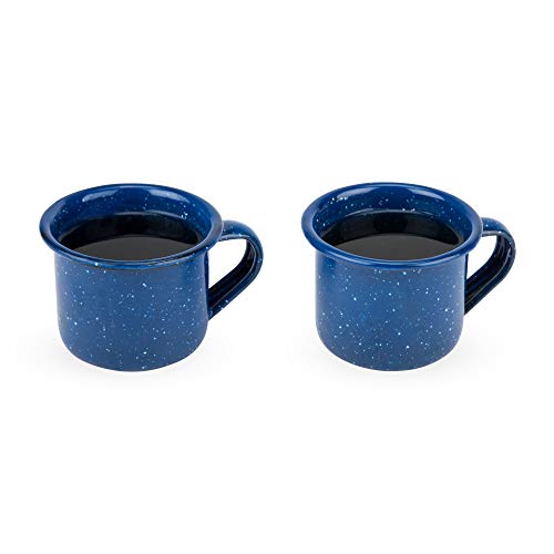 Foster & Rye Camping Mug Shot Glasses, Speckled Blue Enamel Novelty Shooters With Handle, 2.6 Oz Set Of 2 #TOP1