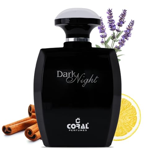 Coral Dark Night Perfume For Men - 100ml | Eau De Parfum | Long-Lasting Masculine Fragrance | Spicy, Woody & Fresh Scent with Bergamot, Lavender, Vetiver & Leather