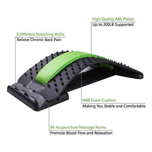 Sunanth Back Stretcher For Lower Back Pain Relief,Back Cracker Board With 3 Adjustable Settings,Back Cracking Device For Spinal Pain Relieve,Herniated Disc, Scoliosis #TOP3