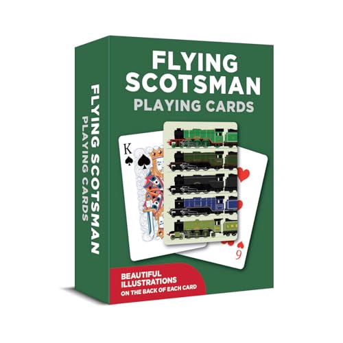 Coach House Playing Cards Deck Flying Scotsman Design 52 Standard Cards plus jokers Gift for Steam Train Enthusiasts and Card Game Lovers