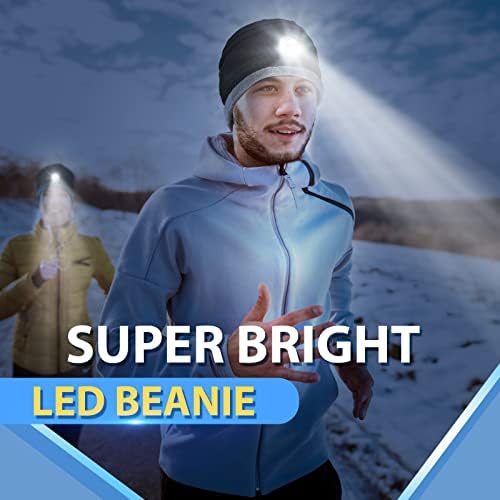 Gifts for Men Dad Who Have Everything - Stocking Fillers for Men Adults Him Teenage Boys Warm Bright Torch LED Hat Beanie with Light, Running Fishing Cycling Gifts Secret Santa Xmas