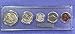 1941 BIRTH YEAR COIN SET- 5 COINS- HALF DOLLAR, QUARTER, DIME, NICKEL, AND CENT, ALL DATED 1941 AND ENCASED IN PLASTIC HOLDER- THESE COINS WILL BE AS GOOD OR BETTER THEN THE PICTURE-