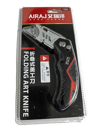 Estilete dobravel profissional, lâmina de aço afiada retrátil de 18 mm, resistente para cortar papel