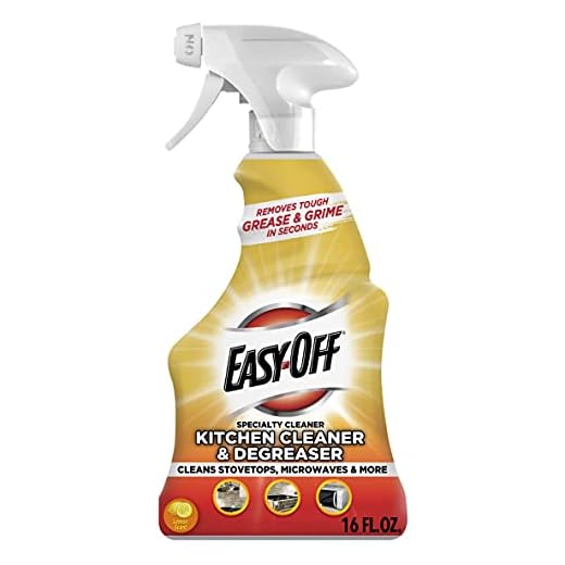 Easy Off Specialty Kitchen Degreaser Cleaner, Clear, Lemon, 16 Fl Oz